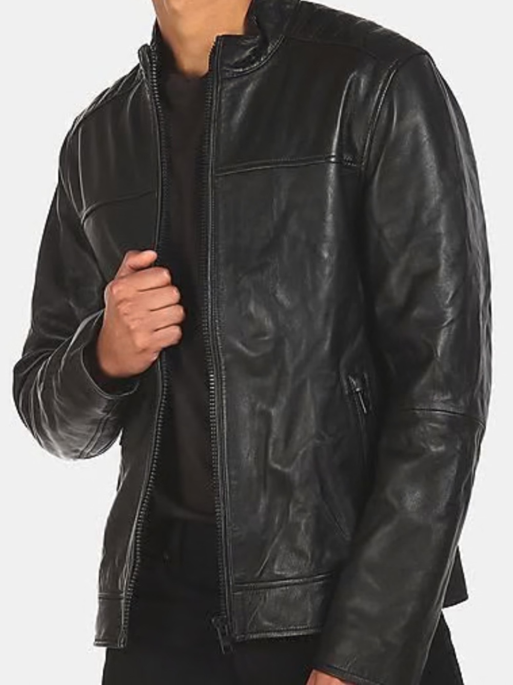 Calvin Klein Genuine Leather Black Jacket
